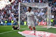 MADRID, SPAIN - APRIL 02:  Francisco Roman Alarcon alias Isco of Real Madrid CF celebrates scoring their second goal during the La Liga match between Real Madrid CF and Deportivo Alaves at Estadio Santiago Bernabeu on April 2, 2017 in Madrid, Spain.  (Photo by Gonzalo Arroyo Moreno/Getty Images)